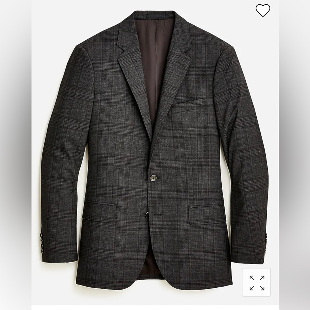J. Crew Ludlow slim fit suit in Charcoal Glen 42R, 33/32